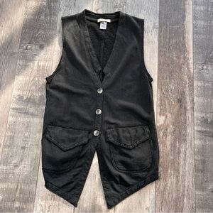 PRAIRIE UNDERGROUND Organic Cotton & Hemp Black Sweatshirt Sweater Vest M